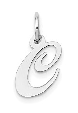 fancy letter C white gold baby charm 